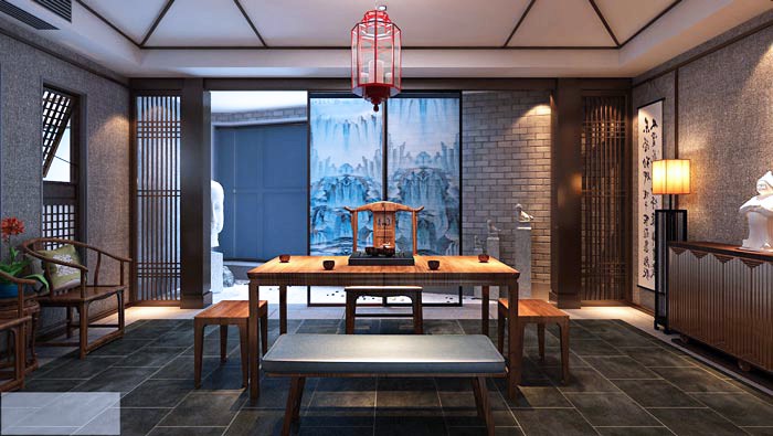 新中式辦公室品茶間、休息區(qū)設(shè)計(jì)