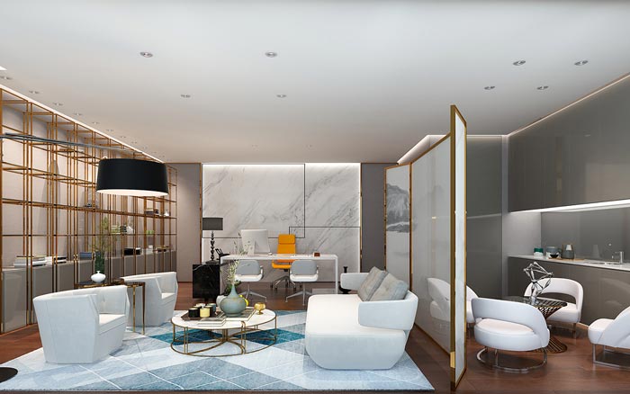 辦公室裝修設(shè)計中光源起著主導(dǎo)作用：